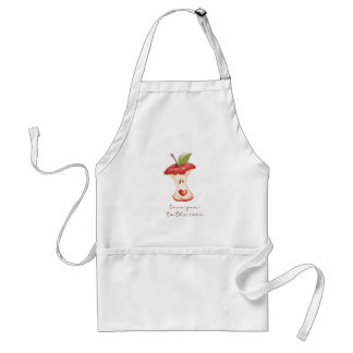 "love you to the core" apple kitchen apron