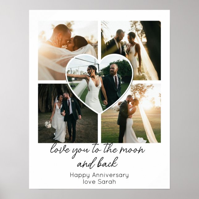 Love You to the Moon and Back Anniversary Photo  Poster (Front)