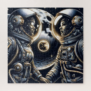 Love You to the Moon and Back   Astronauts Jigsaw Puzzle