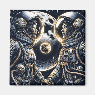 Love You to the Moon and Back   Astronauts Magnet