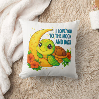 Love You to the Moon and Back Baby Turtle Cushion