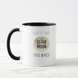 Love You To The Moon And Back Beige Moon Minimal A Mug