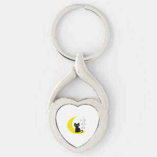 Love You To The Moon And Back Black Cat Lover Whim Key Ring