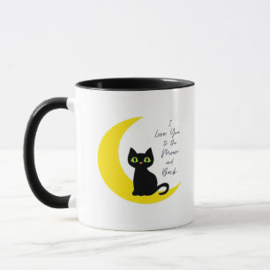 Love You To The Moon And Back Black Cat Lover Whim Mug