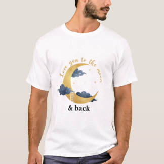 Love You To The Moon And Back Celestial Gold Boho T-Shirt