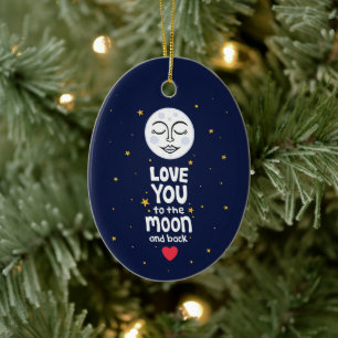 Love You to the Moon and Back Ceramic Tree Decoration