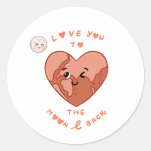love you to the moon and Back Classic Round Sticker