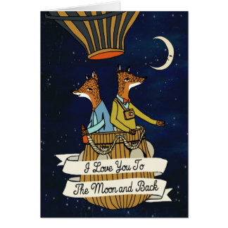 Love You To the Moon and Back - Cute Fox Couple