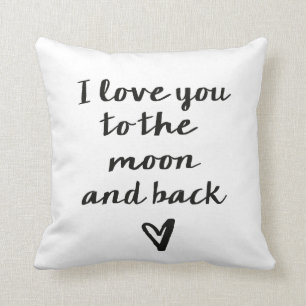 Love you to the moon and back heart cushion