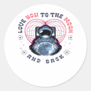 Love You To The Moon And Back Heartfelt Design  Classic Round Sticker