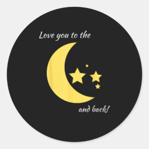 Love You To The Moon And Back Minimal Aesthetic  Classic Round Sticker