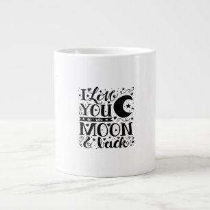 Love You To The Moon And Back Minimal Aesthetic De Large Coffee Mug