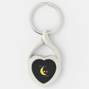 Love You To The Moon And Back Minimal Aesthetic  Key Ring