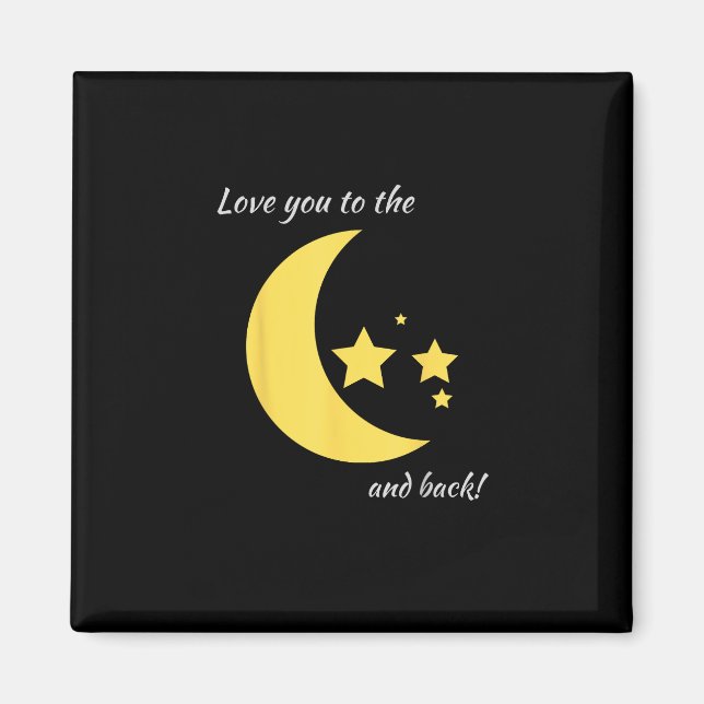 Love You To The Moon And Back Minimal Aesthetic  Magnet (Front)