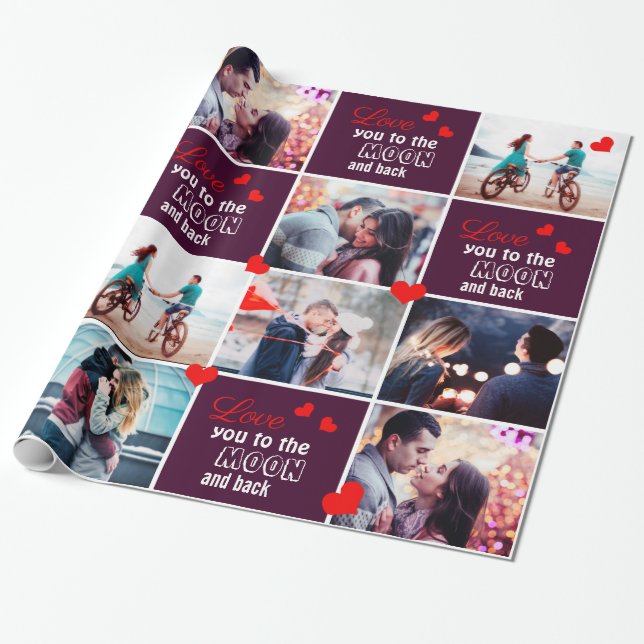 Love you to the moon and back photo wrapping paper (Unrolled)