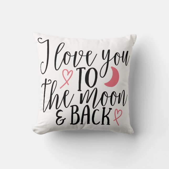 Love You to the Moon and back Reversible  Cushion (Front)