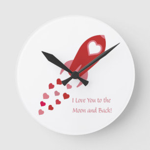 Love You to the Moon and Back Rocket Ship Round Clock