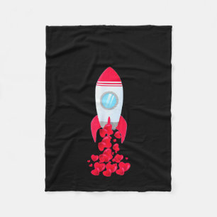 Love You To The Moon And Back Space Shirt Valentin Fleece Blanket