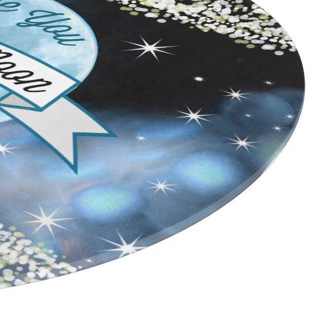 Love You to the Moon and Back Stars Pattern Cutting Board (Corner)