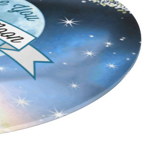 Love You to the Moon and Back Stars Pattern Cutting Board