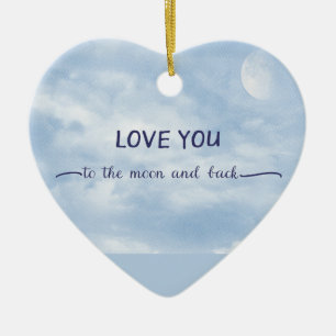 Love You To The Moon and Back Textured Moon in Sky Ceramic Tree Decoration