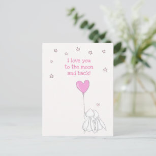 Love you to the moon and back! Valententine's Day Postcard