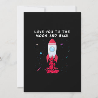 Love You To The Moon And Back Valentine Style  Holiday Card