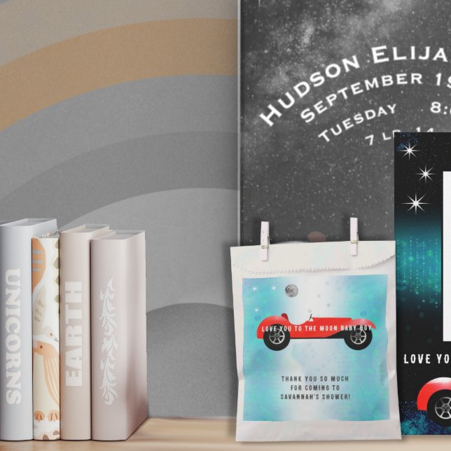 Love you to the Moon Baby Boy Classic Car  Favour Bags (Creator Uploaded)