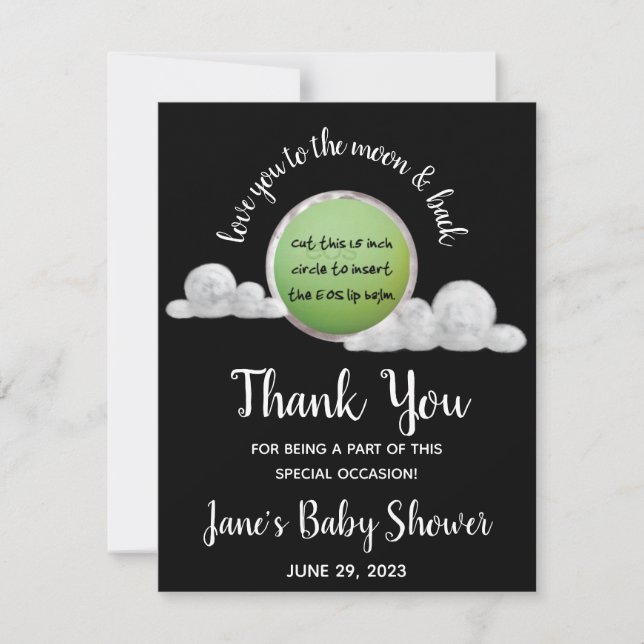 Love you to the Moon!Baby Shower EOS Balm Favour (Front)