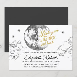 Love You To the Moon & Back Baby Shower Invitation