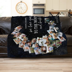 Love You To The Moon & Back   Family Photos Fleece Blanket