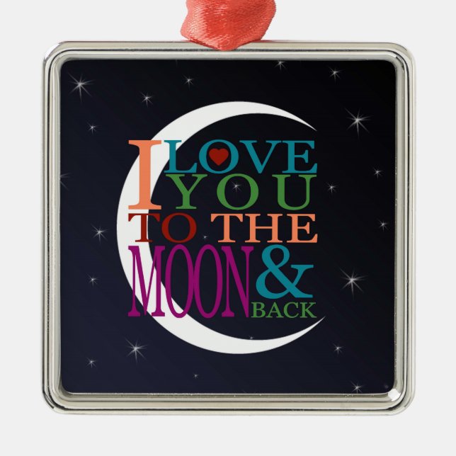 Love You to the Moon & Back Metal Tree Decoration (Front)