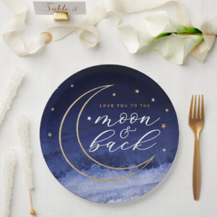 Love you to the Moon & Back Paper Plates