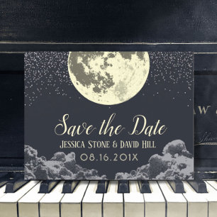 Love You To the Moon & Back Wedding Save the Date Announcement Postcard