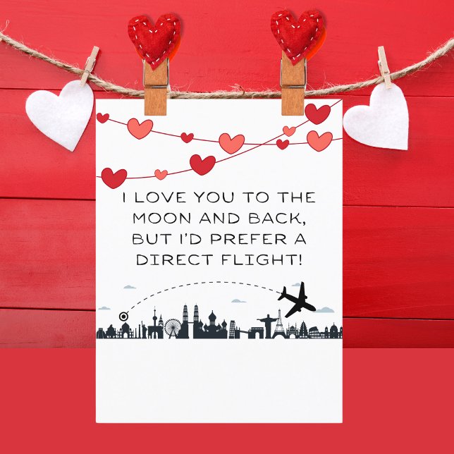 Love you to the Moon But... Funny Valentine's Day Holiday Postcard (Creator Uploaded)