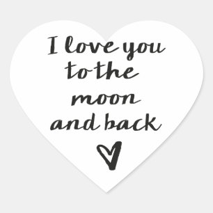 Love you to the Moon Heart Sticker