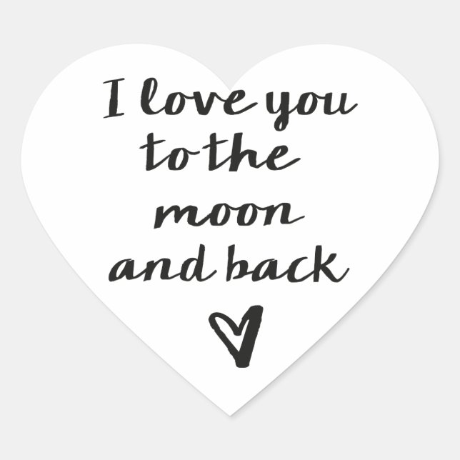 Love you to the Moon Heart Sticker (Front)