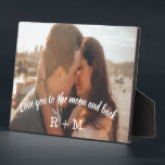 Love you to the moon Overlay Photo Custom Couples  Plaque<br><div class="desc">Love you to the moon and back Overlay Photo Custom Couples Plaque</div>