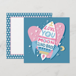 Love You to the Moon Rocket Card