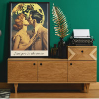 Love you to the moon, travel poster customisable