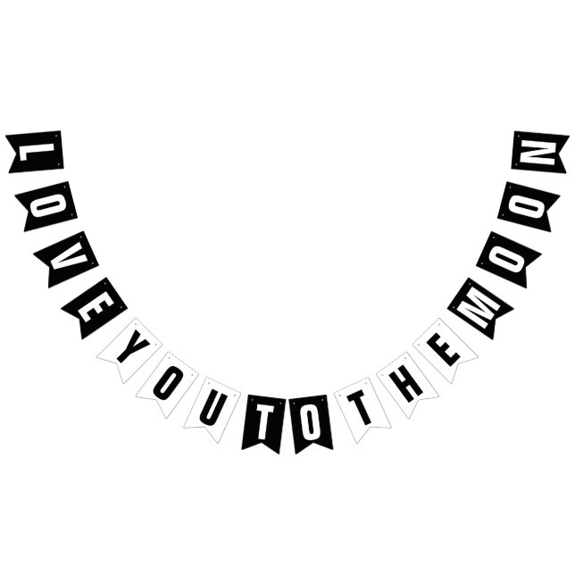 LOVE YOU TO THE MOON WEDDING DECOR BUNTING  (All)
