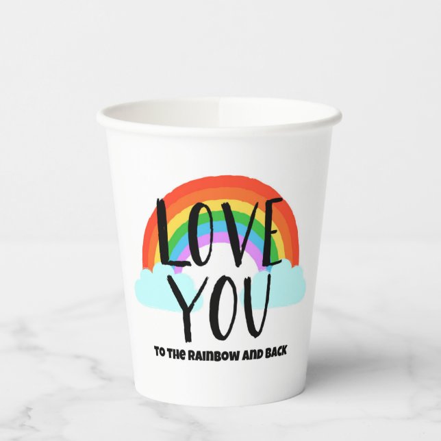 Love You to the Rainbow and Back Paper Cups (Left)