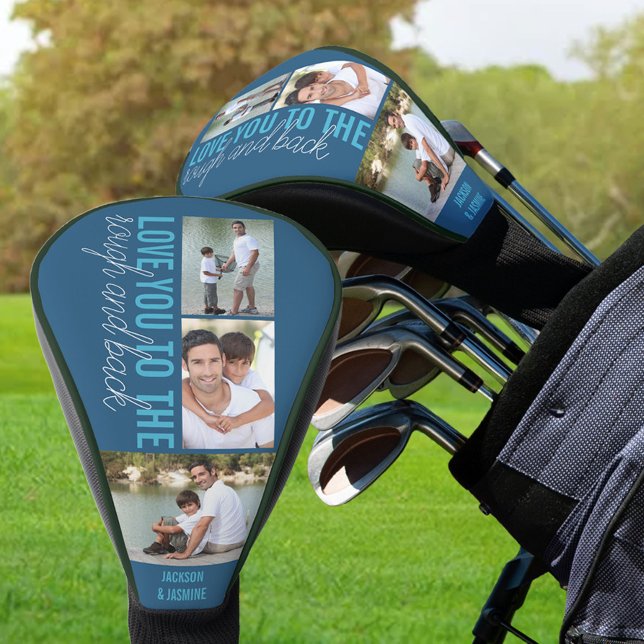 Love you to the Rough and Back 3 Photo Blue Golf Head Cover (Creator Uploaded)
