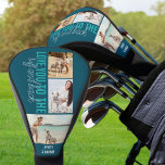 Love you to the Ruff and Back 3 Photo Teal Blue Golf Head Cover<br><div class="desc">Golf Putter Head Cover with 3 of your favourite photos. The design is lettered with Love you to the ruff and back - designed to be from your dog. You can further personalise with your name(s) or other custom text. The photo template is set up to display your pictures as...</div>