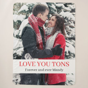 Love you tons personalised sherpa blanket