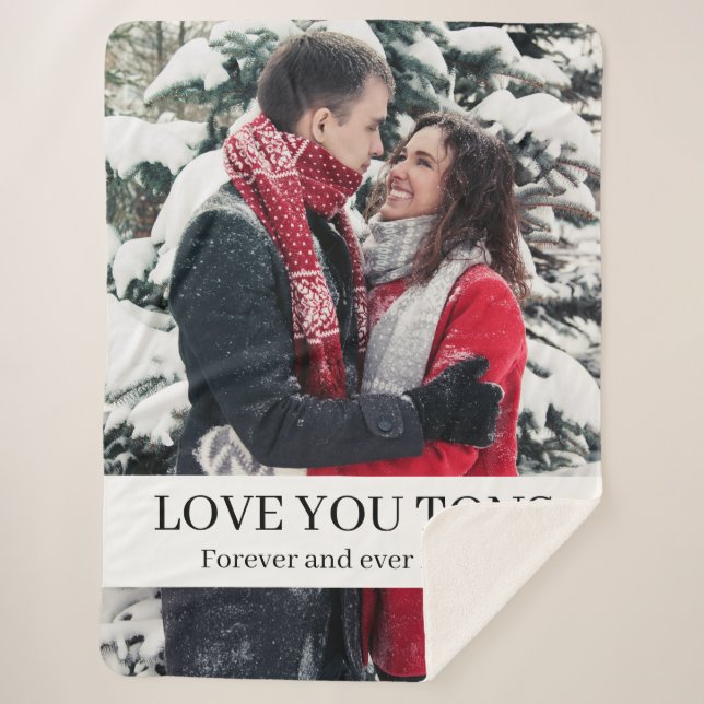 Love you tons personalised sherpa blanket (Front)