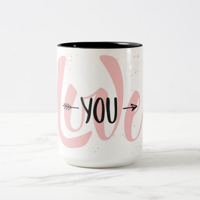 Love You Two-Tone Coffee Mug (Center)