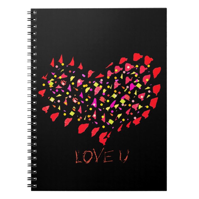 Love You U Big Red Heart Notebook (Front)