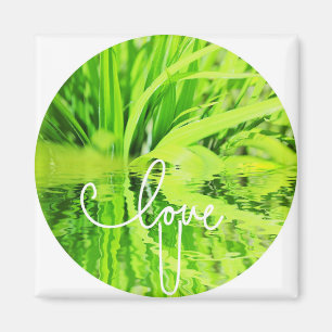 Love You U so much Happy Green Grass Magnet