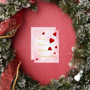 Love You, Valentine Foil Holiday Postcard